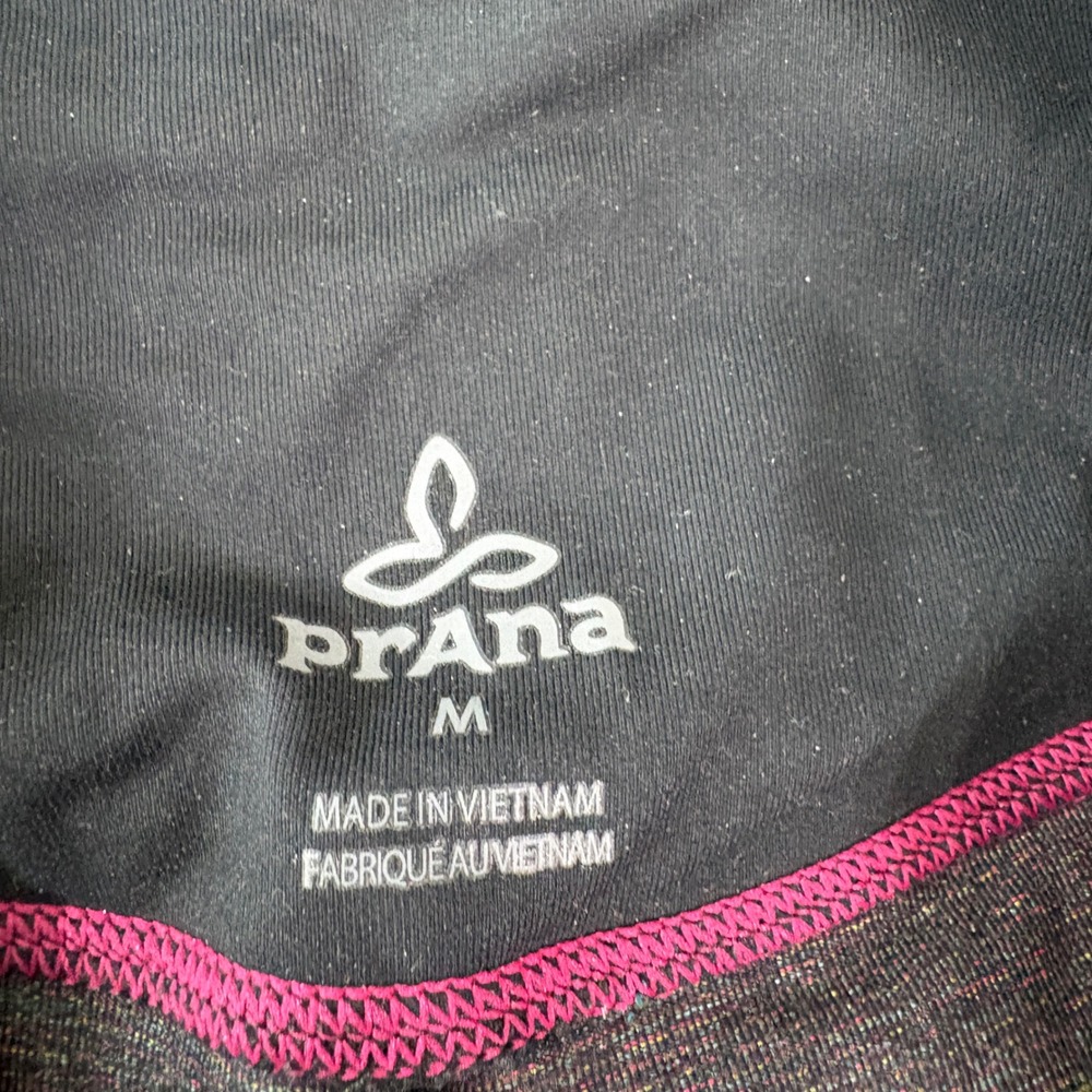 prAna Leggings Womens M Gray Roxanne Capri Strappy Lattice Space Dye Yoga Gym - Picture 6 of 9